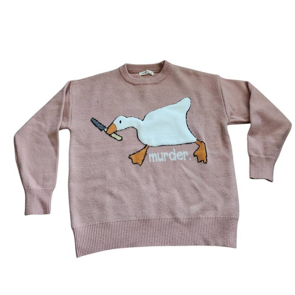 Aelfric Eden Sweater Small Mens Oversized Knit Duck Murder Streetwear Art to Wea